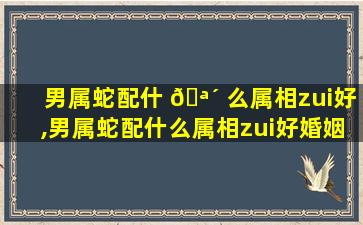 男属蛇配什 🪴 么属相zui
好,男属蛇配什么属相zui
好婚姻